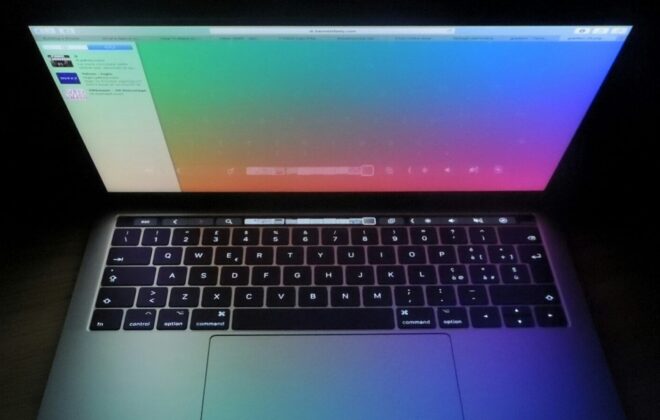 MacBook 15 inch with screen lights